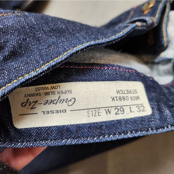 DIESEL grupee Zip women's jeans - diesel Super Slim - Skinny - Low Waist Sz 29 - Picture 7 of 14